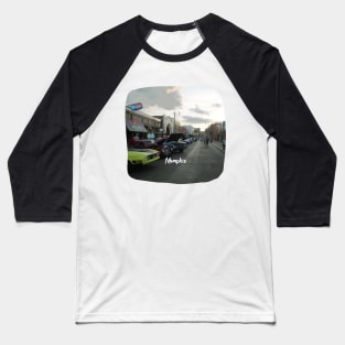 Photography of Beale Street Memphis Tennessee skyline blue clouded sky USA city break Baseball T-Shirt